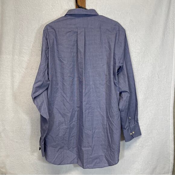 Chaps Blue Plaid Striped Long Sleeve Button Down Shirt Size XL - Picture 4 of 8